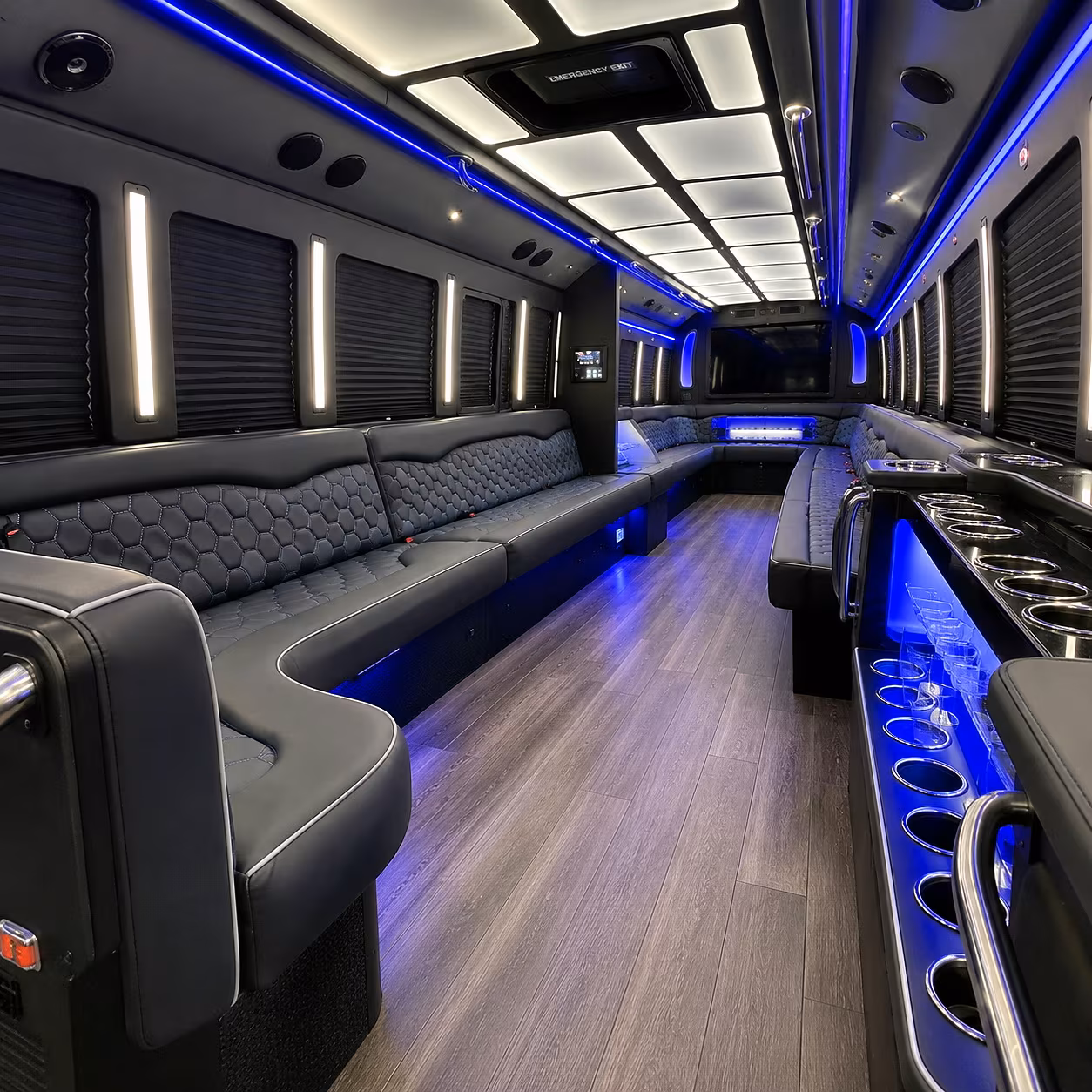 malden party bus rental interior
